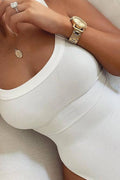 Ribbed Knitting Spaghetti Bodysuit