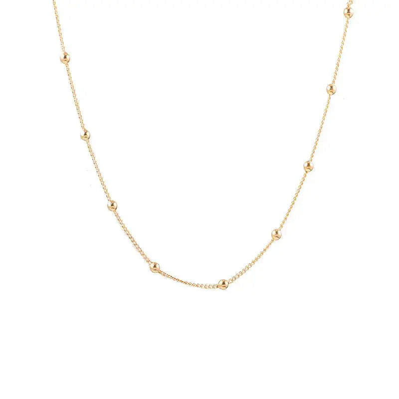 Gold Bead Chain Necklace