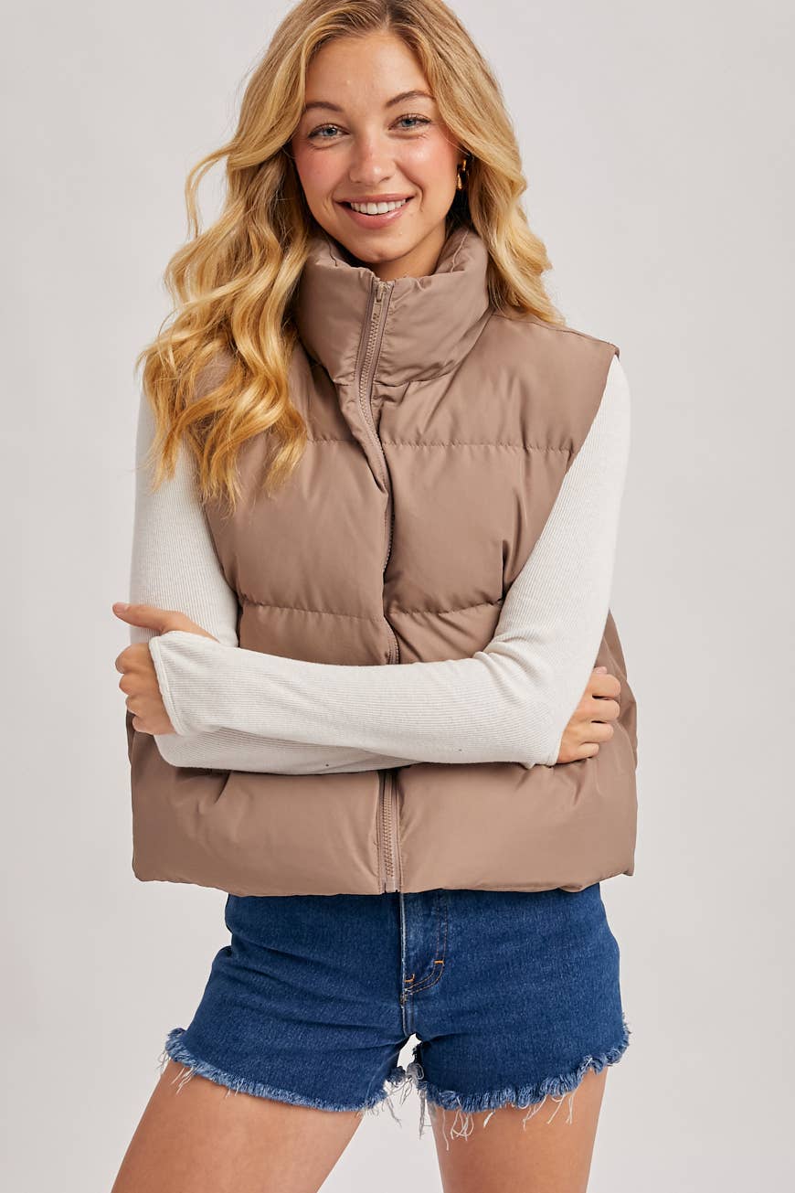 ZIPPER FRONT PUFFER VEST