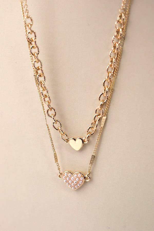 DOUBLE LAYER HEART NECKLACE