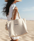 Embroidered Minimalist Mama Cute Canvas Tote Bag