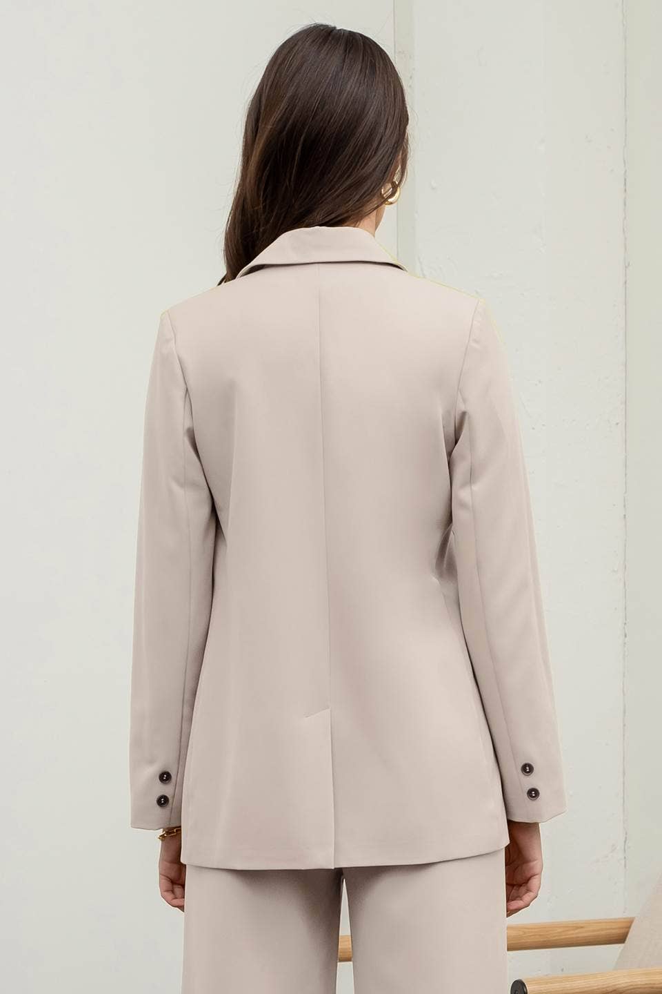 SOLID LONG SLEEVE BLAZER