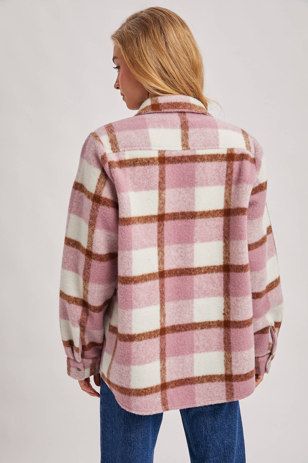 PLAID BRUSHED FLANNEL SHACKET