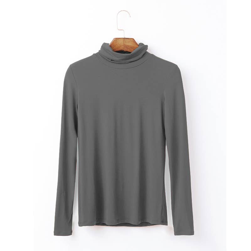 Soft turtleneck long-sleeve t-shirt