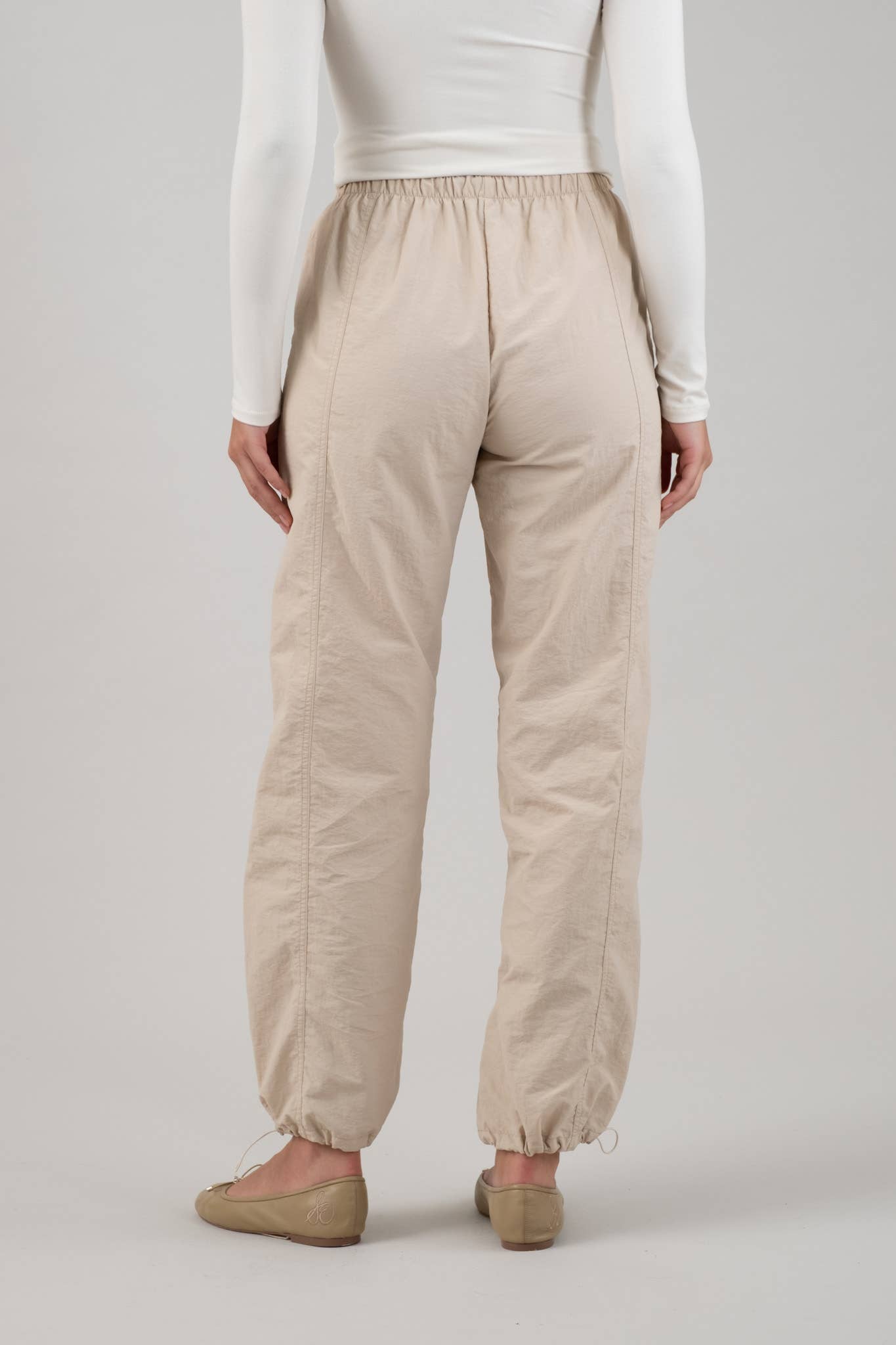 DRAWSTRING NYLON JOGGERS