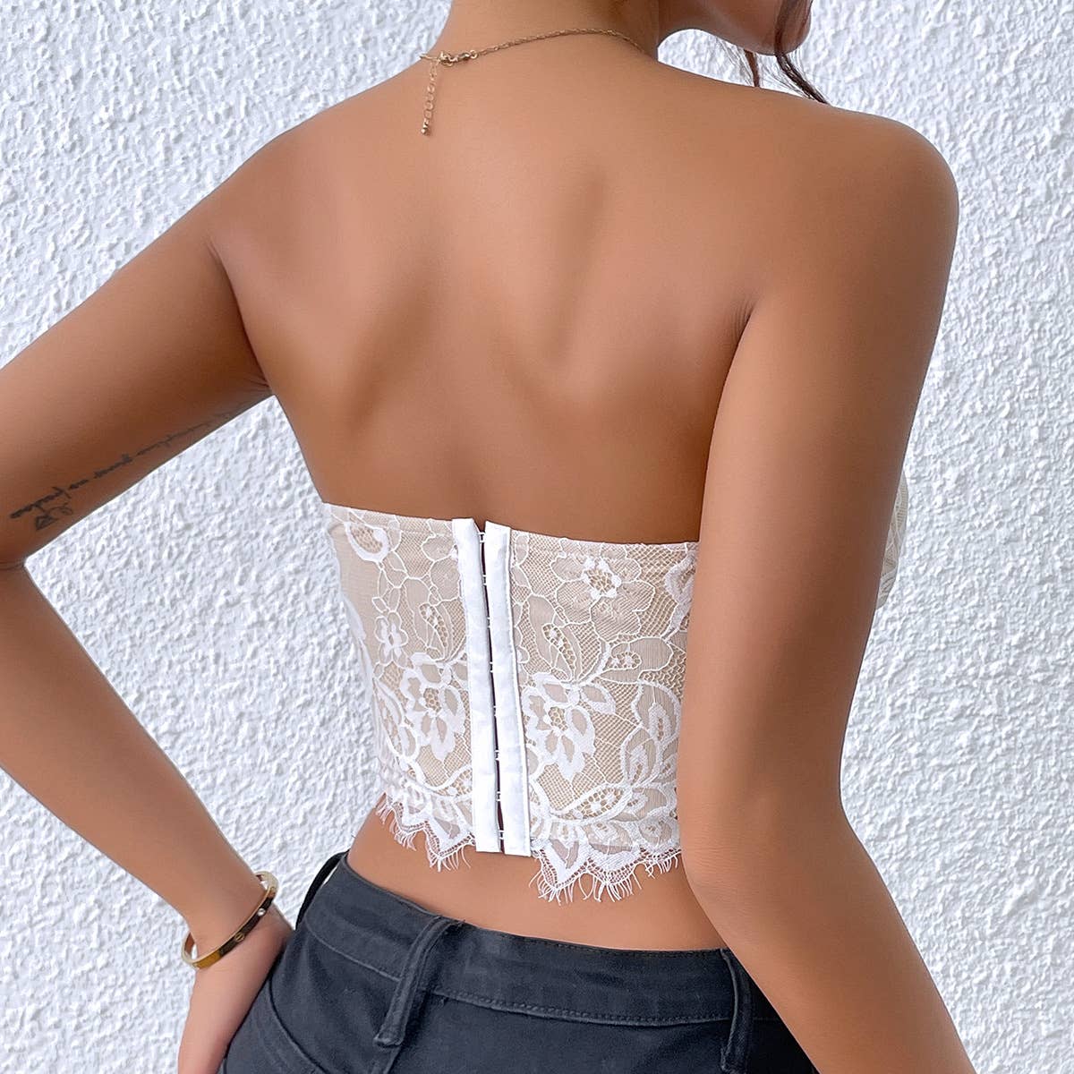 Lace Flower Bandeau Vest