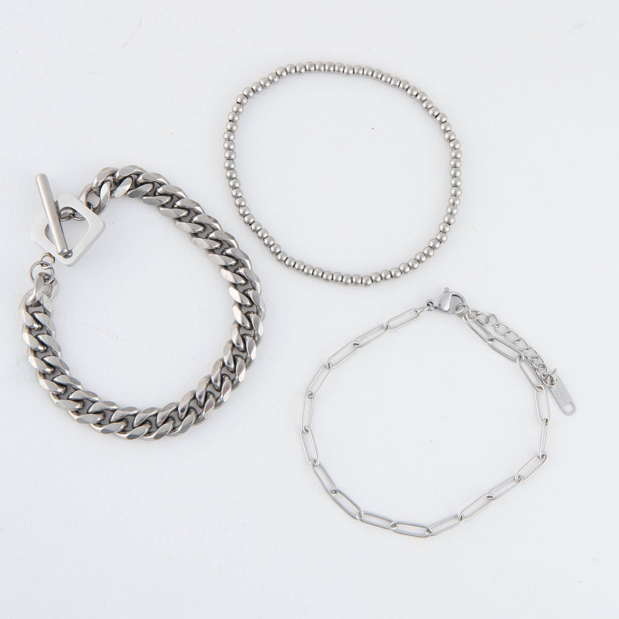 Narelle Waterproof Curb Chain Bracelet Set