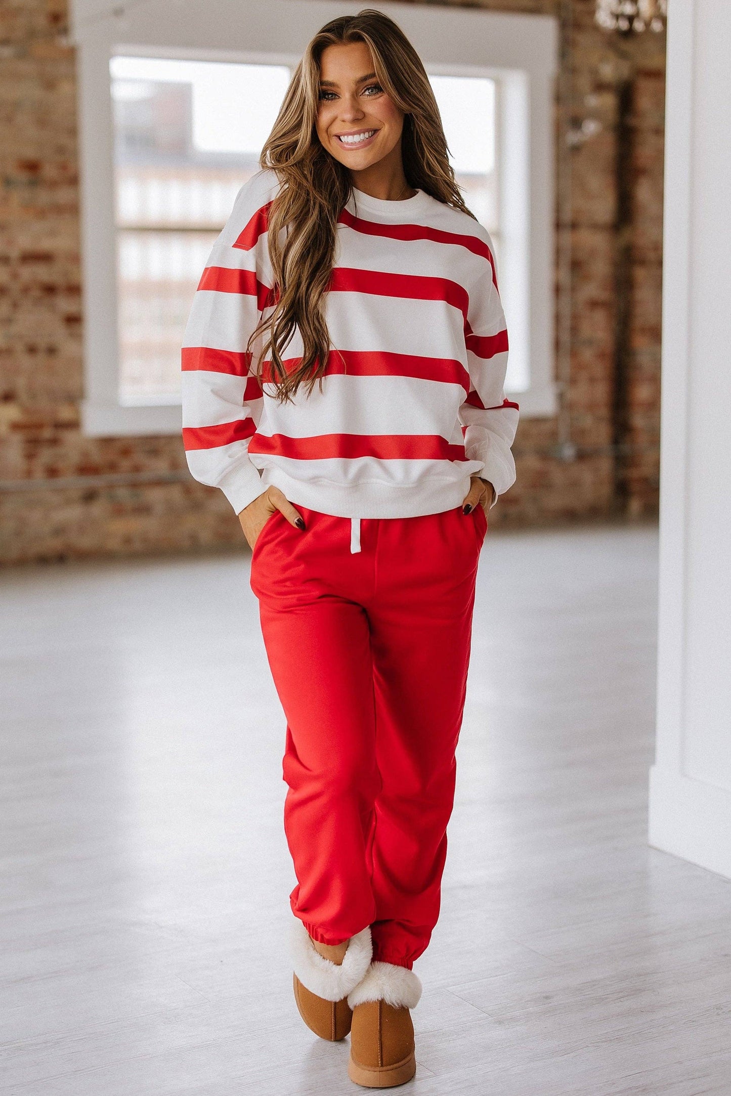 Striped Pullover and Joggers Set