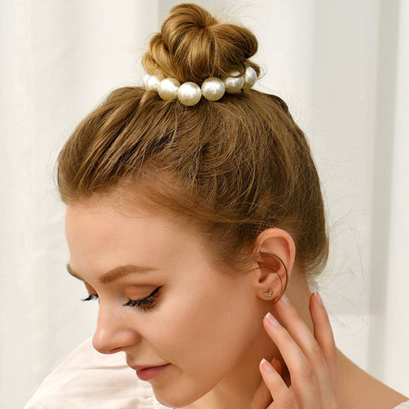 ELASTIC HAIR SCRUNCHIE PEARL HAIR BAND