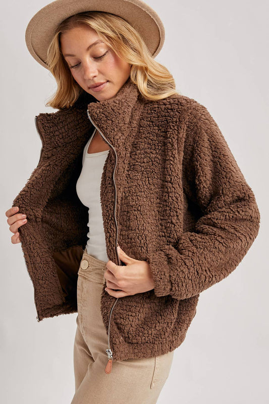 FLEECE ZIP UP TEDDY JACKET