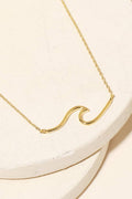 Dainty Wave Pendant Necklace