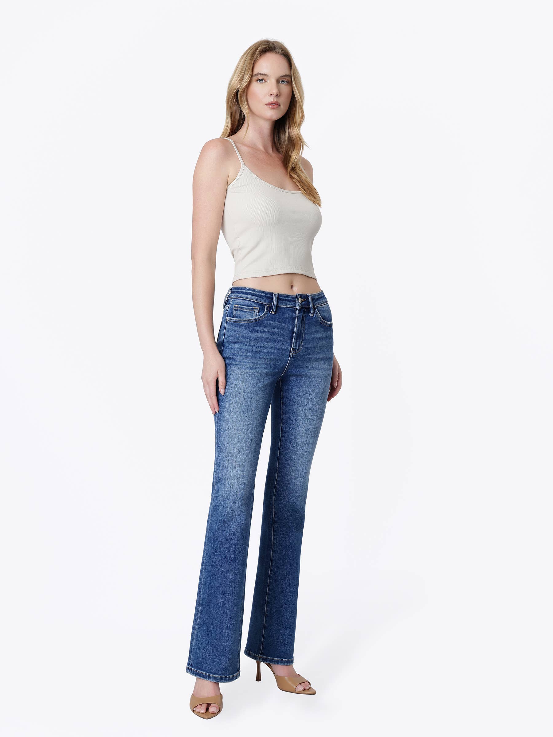 HIGH RISE MEDIUM DARK WASH BOOTCUT JEANS (PRE🤍ORDER)
