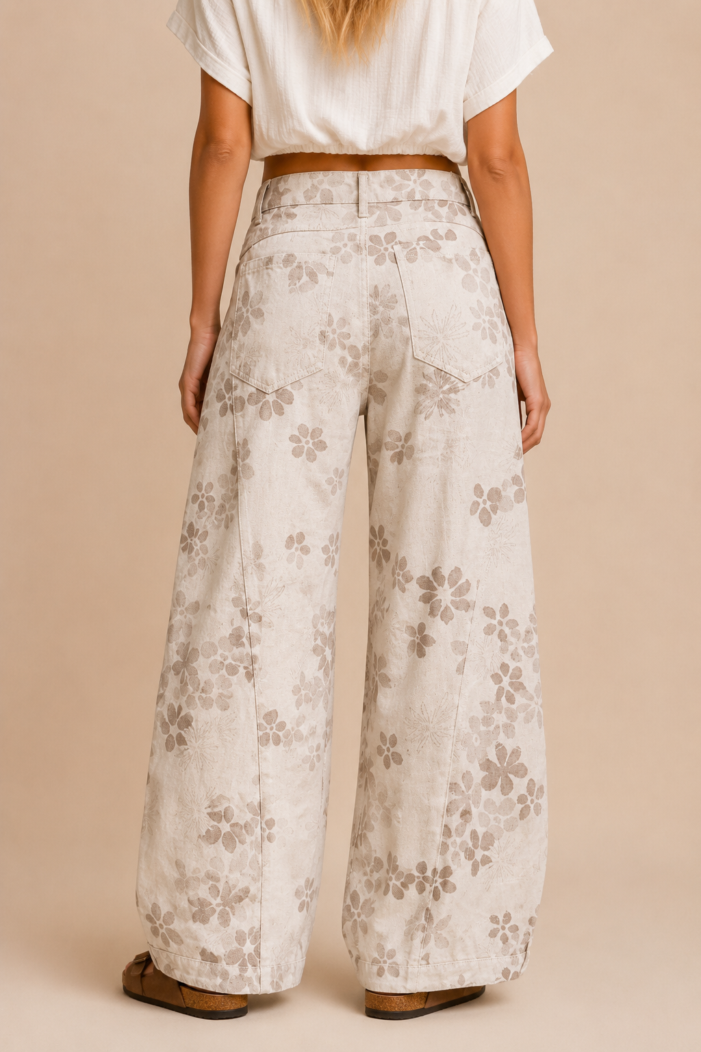 Floral Wide-Barrel Leg Jeans (PRE🤍ORDER)