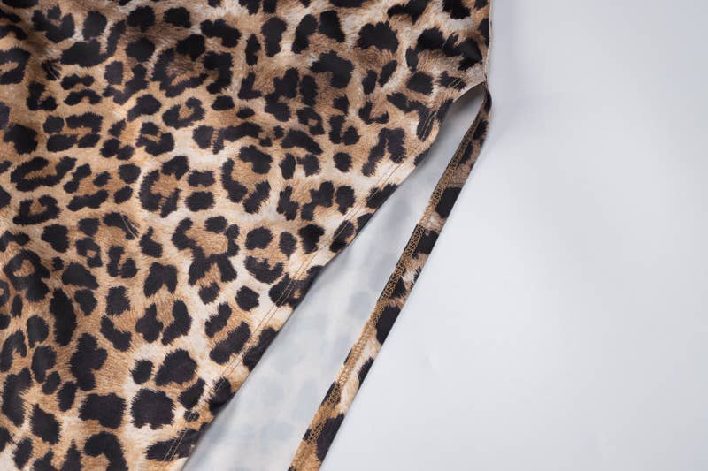 Fashion Printed Backless Chain Halter Dress