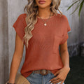loose solid color crew-neck sweater