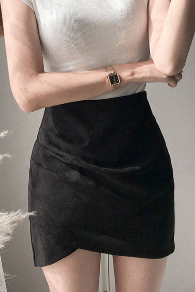 WOMEN HIGH WAIST WRAP MINI SKIRT