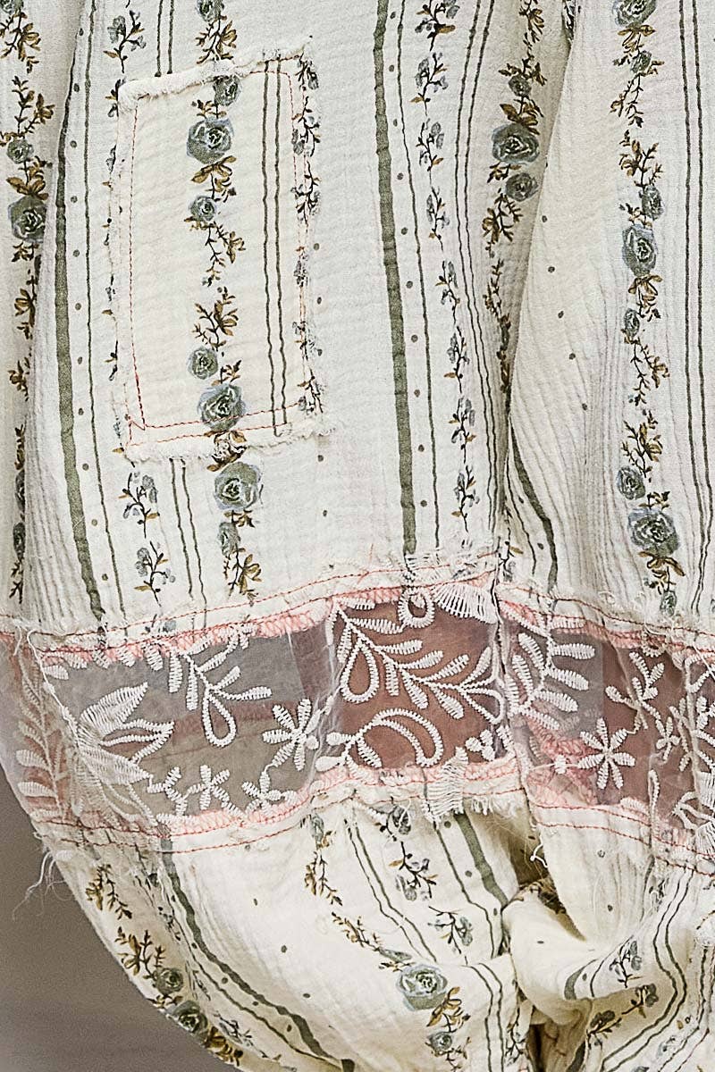 Double Gauze Lace See-Through Patch Woven Pants (PRE🤍ORDER)